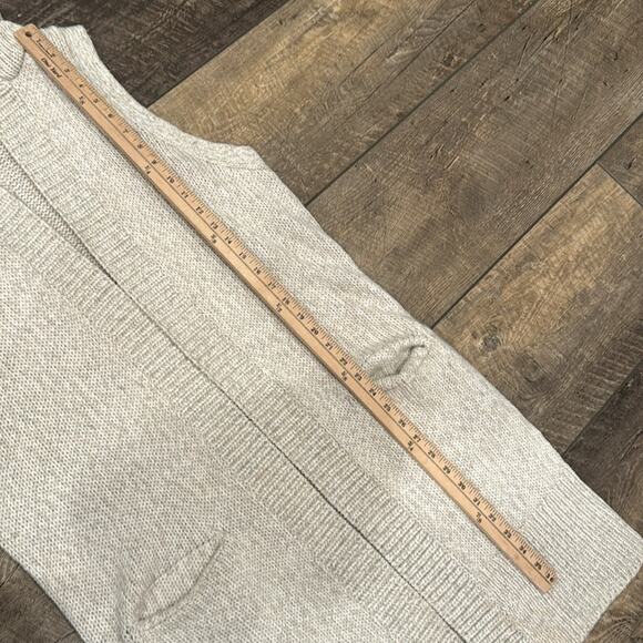 GAP Longline Sherpa Lined Hooded Sweater Vest Ivory Frost Size L - Picture 7 of 12
